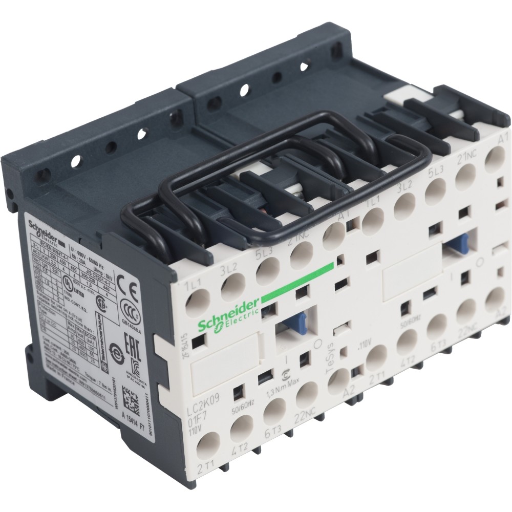 CONTACTOR INVERSOR 3P 9A AC3 110VAC 1NC TESYS K LC2K0901F7