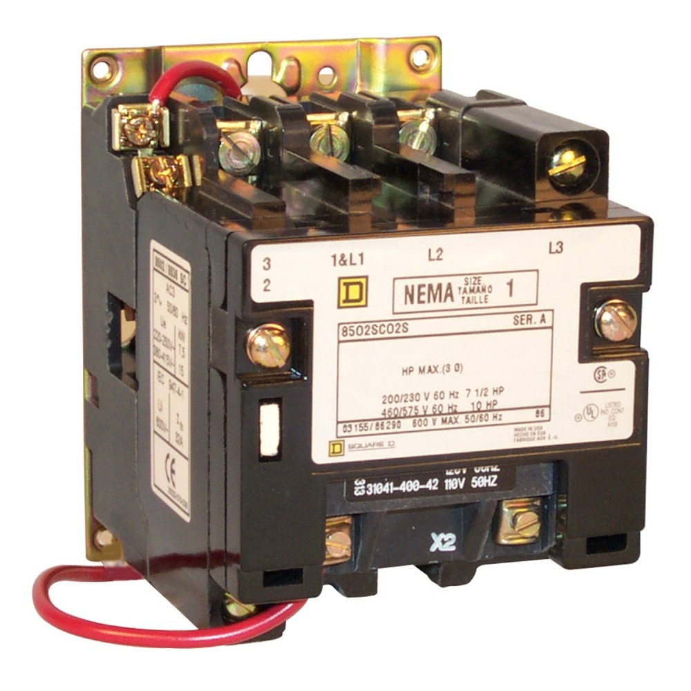 CONTACTOR POTENCIA MAGNETICO 3P 27A AC3 120VAC S/CONT AUX NEMA 8502SCO2V02S