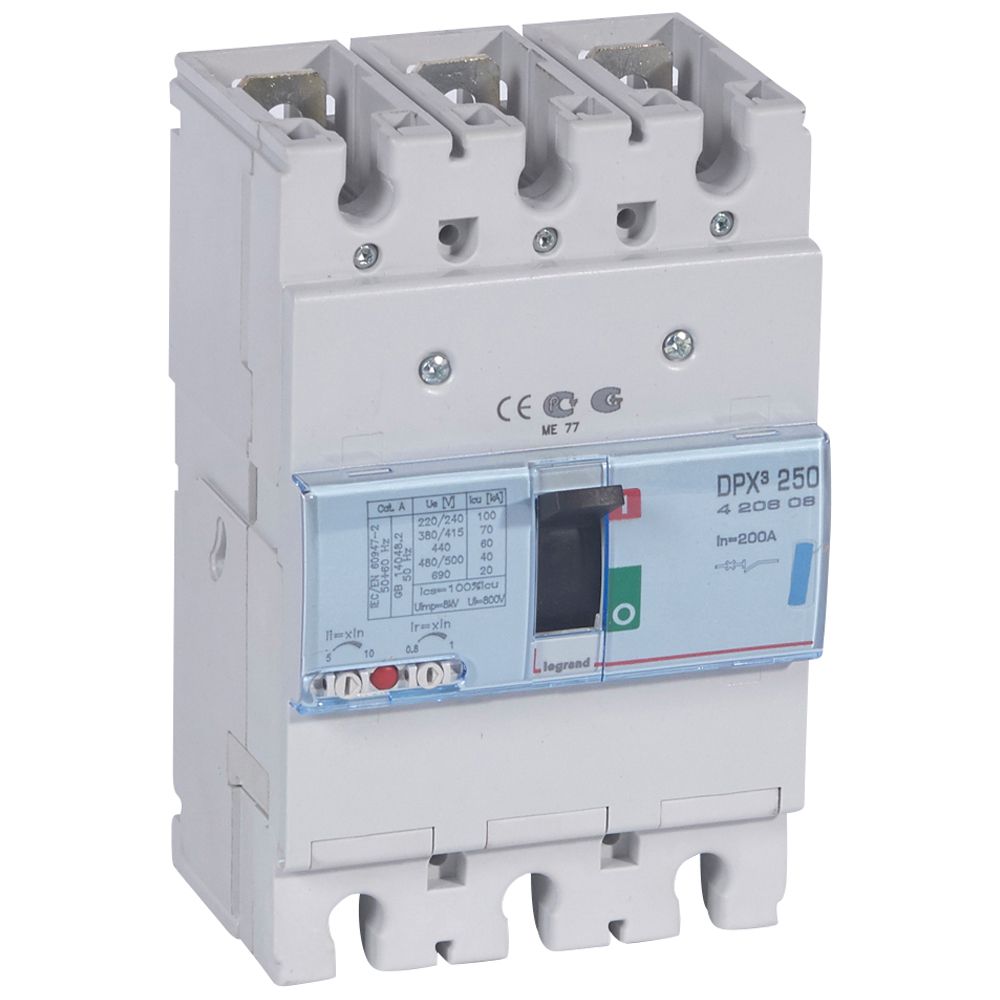 INTERRUPTOR AUT CAJA MOLD 3P REGUL 160-200A 70KA 400VAC DPX3 250 420608