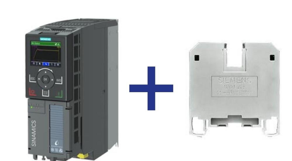 VARIADOR TRIFASICO 1.5HP/1.10KW 380-480VAC 3.0A IP20 SINAMICS G120X 6SL32203YE120UF0+  BORNERA 8WA1206