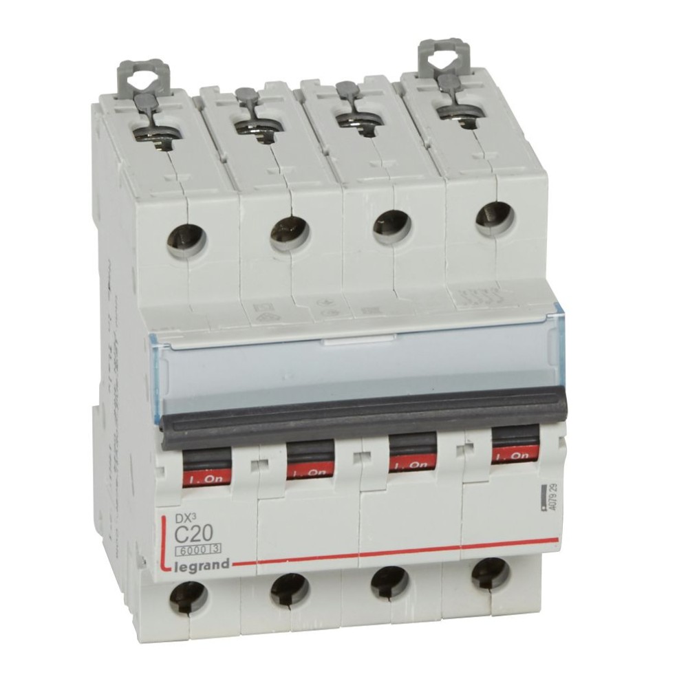INTERRUPTOR AUT TERMOMAG P/RIEL 4P 20A 230/400VAC 25/10KA DX3-6000 407929