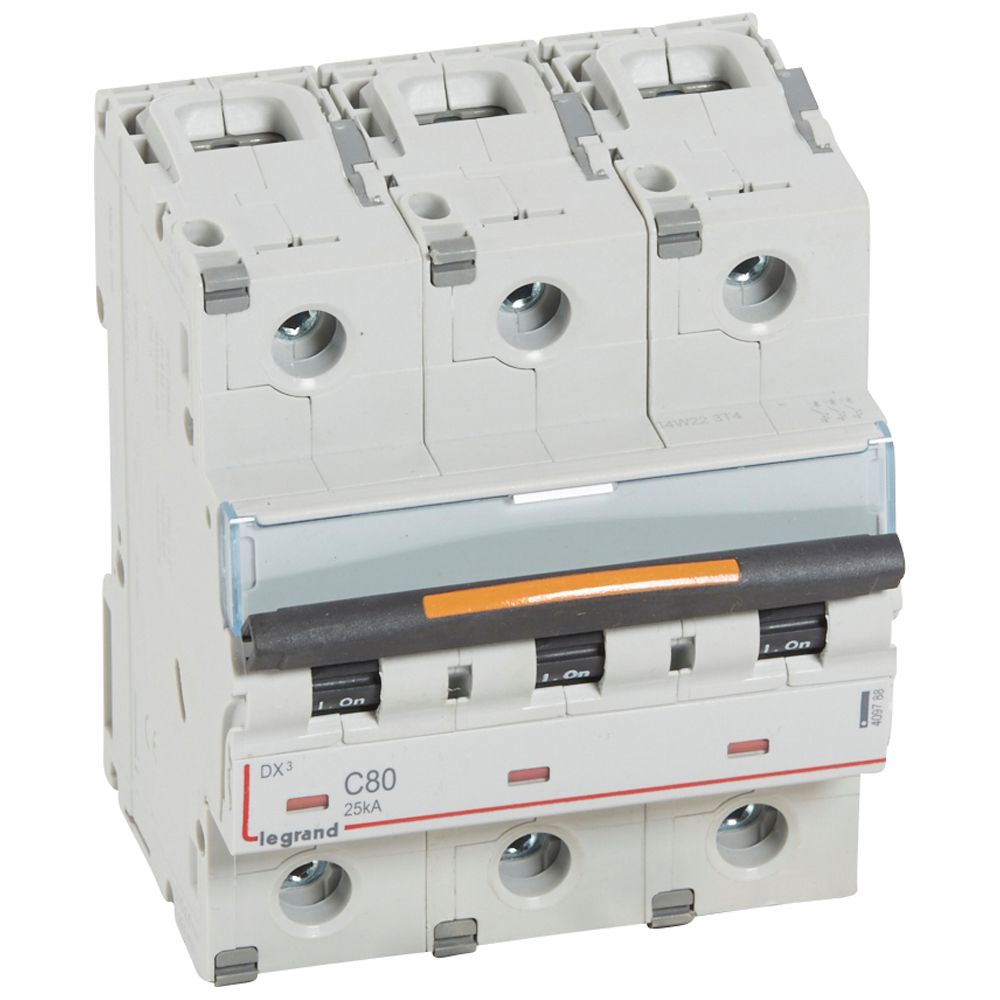INTERRUPTOR AUT RIEL 3P 80A 400VAC CURVA C 25KA DX3 409788