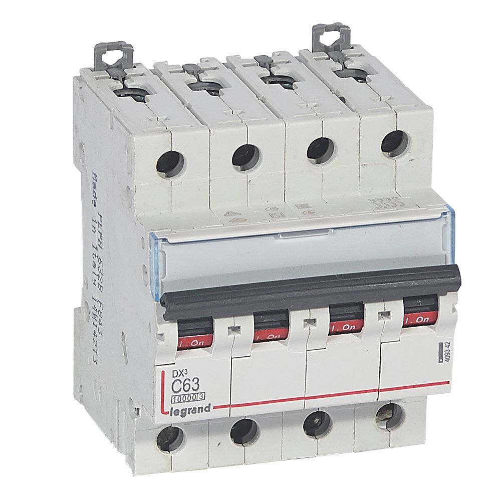 INTERRUPTOR AUT TERMOMAG P/RIEL 4P 63A 230/400VAC 32/16KA DX3-10000 409342