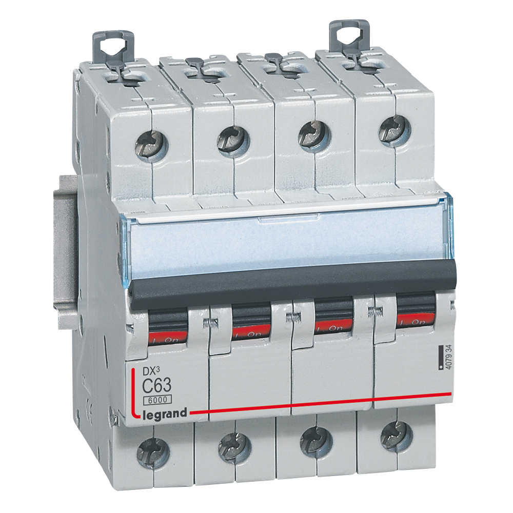 INTERRUPTOR AUT TERMOMAG P/RIEL 4P 63A 230/400VAC 25/10KA DX3-6000 407934