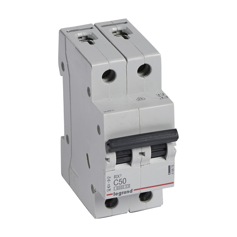 INTERRUPTOR AUT TERMOMAG P/RIEL 2P 50A 230/400VAC 10/6KA RX3 419878