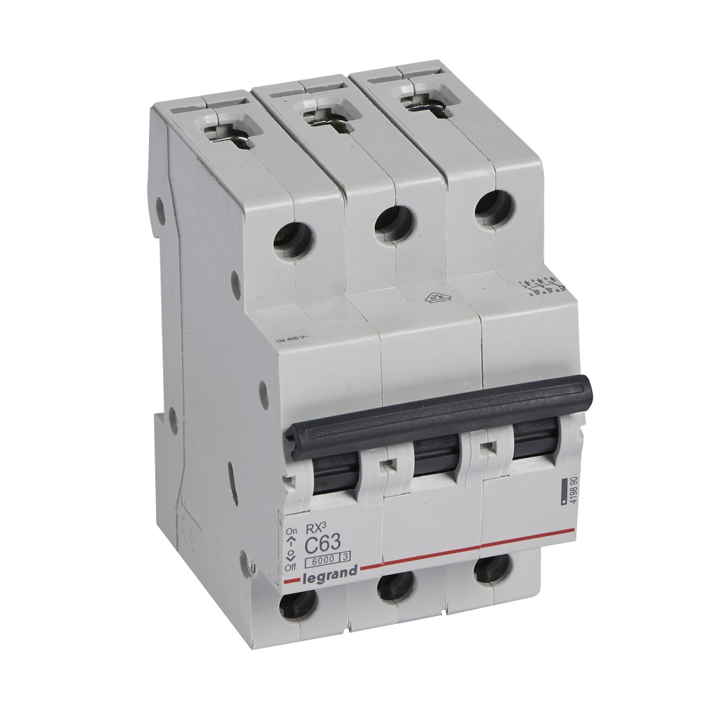 INTERRUPTOR AUT TERMOMAG P/RIEL 3P 63A 230/400VAC 10/6KA RX3 419890