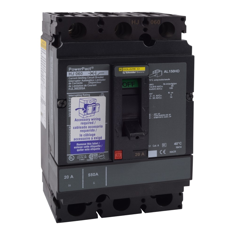 INTERRUPTOR AUT CAJA MOLD 3P FIJO 25A 25KA 600VAC POWERPACT H HJL36025