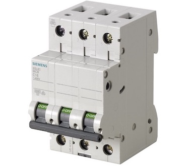INTERRUPTOR AUT RIEL 3P 20A 220/380VAC CURVA C 6KA SENTRON 5SL63207MB