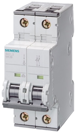 INTERRUPTOR AUT TERMOMAG P/RIEL 2P 1A 220/440VAC 30/10KA 5SY42017