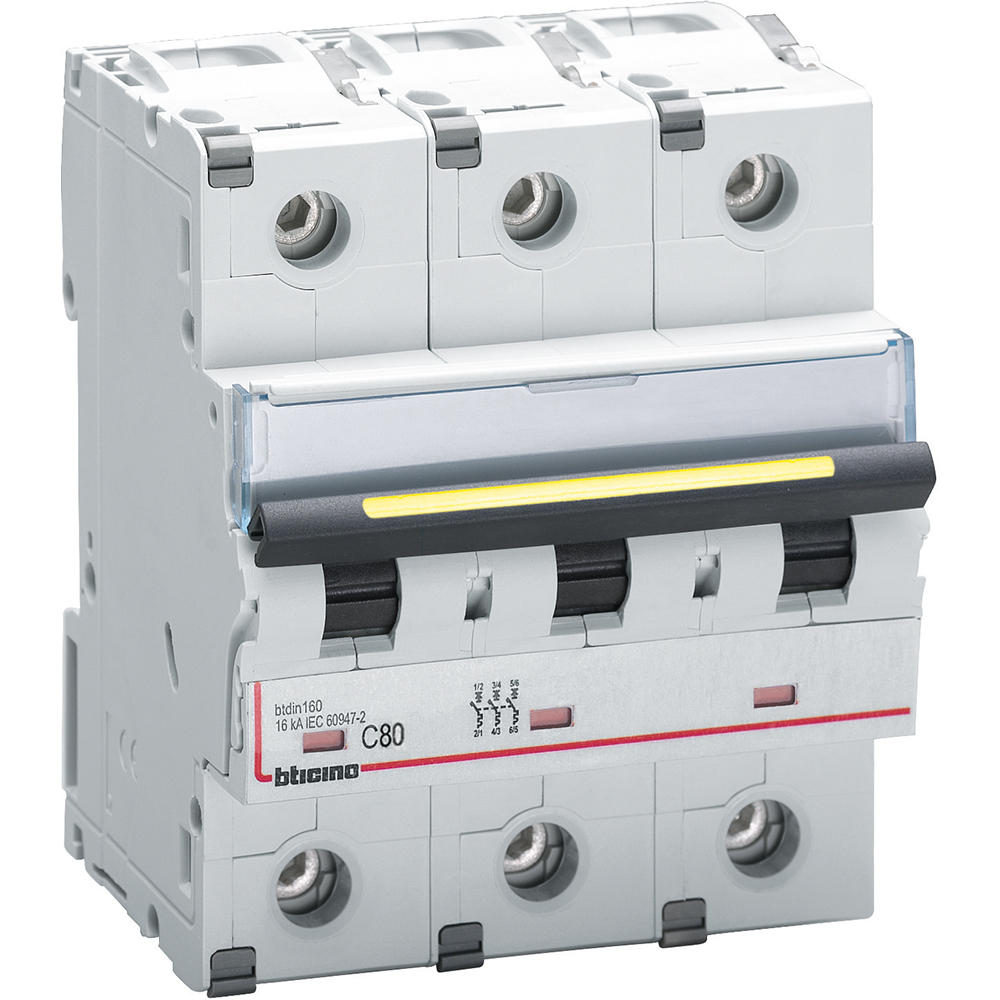 INT.TERMOMAG. P/RIEL BTDIN 100 3X80A 230VAC /440VAC 30/10KA /CURVA "C" FT83C80