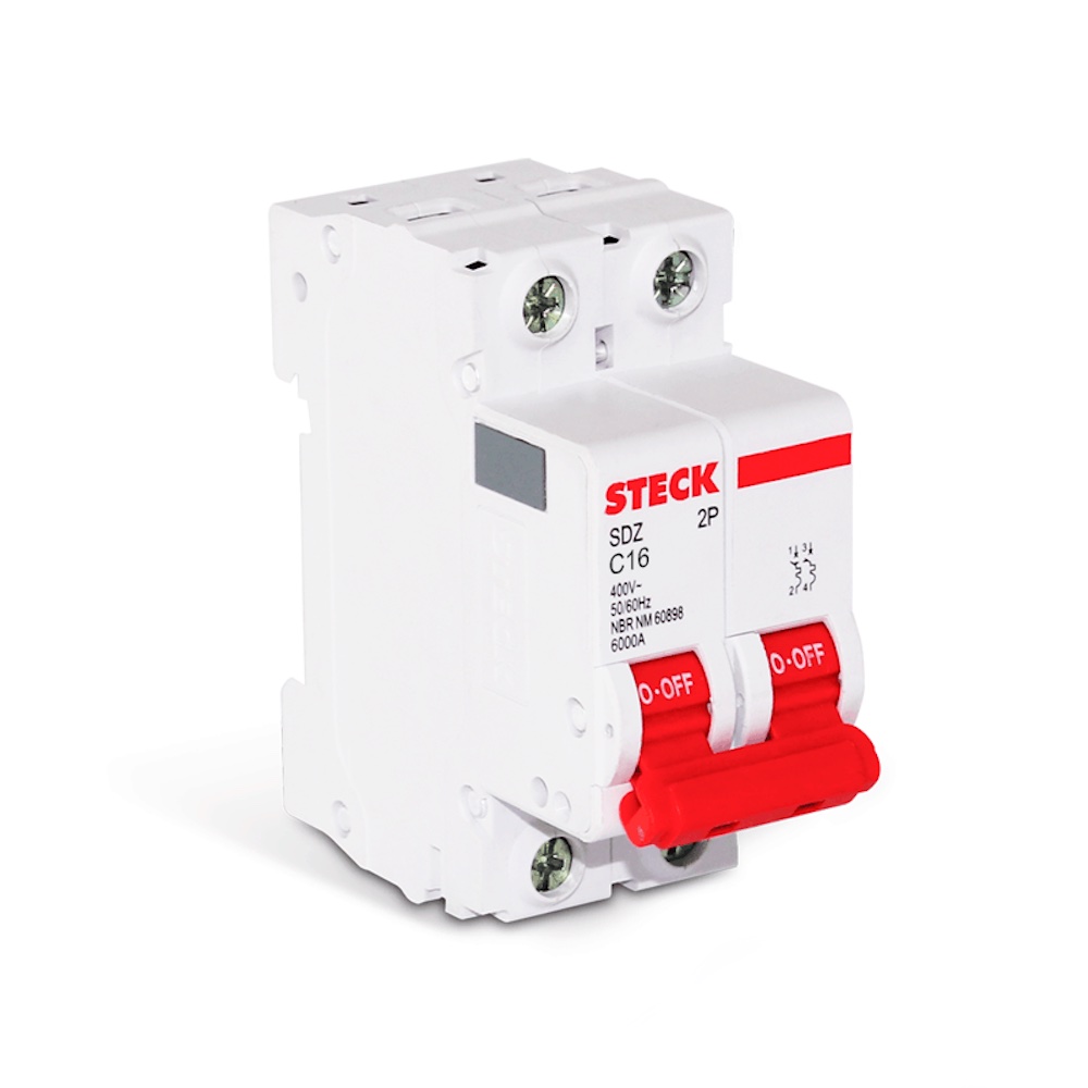INTERRUPTOR AUT TERMOMAG P/RIEL 2P 16A 400VAC 6KA SDZD62C16