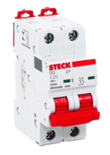 INTERRUPTOR AUT TERMOMAG P/RIEL 2P 20A 415VAC 10KA SDA62C20