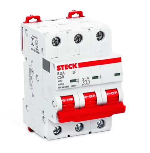 INTERRUPTOR AUT TERMOMAG P/RIEL 3P 50A 415VAC 10KA SDA63C50