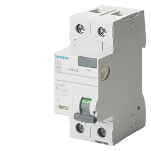 INTERRUPTOR DIFERENCIAL 2P 63A 230VAC 30MA TIPO A SENTRON 5SV33166
