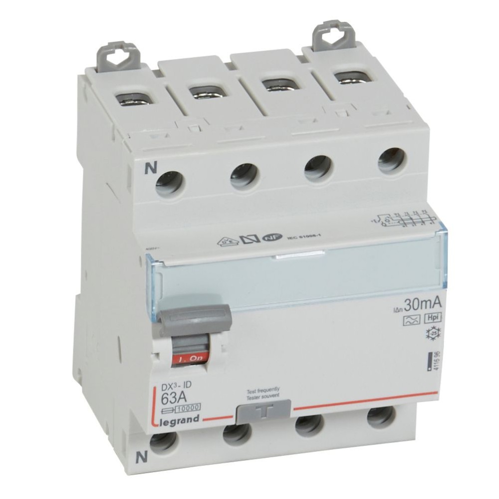INTERRUPTOR DIFERENCIAL 4P 63A 230VAC 30mA HPI DX3-ID 411696