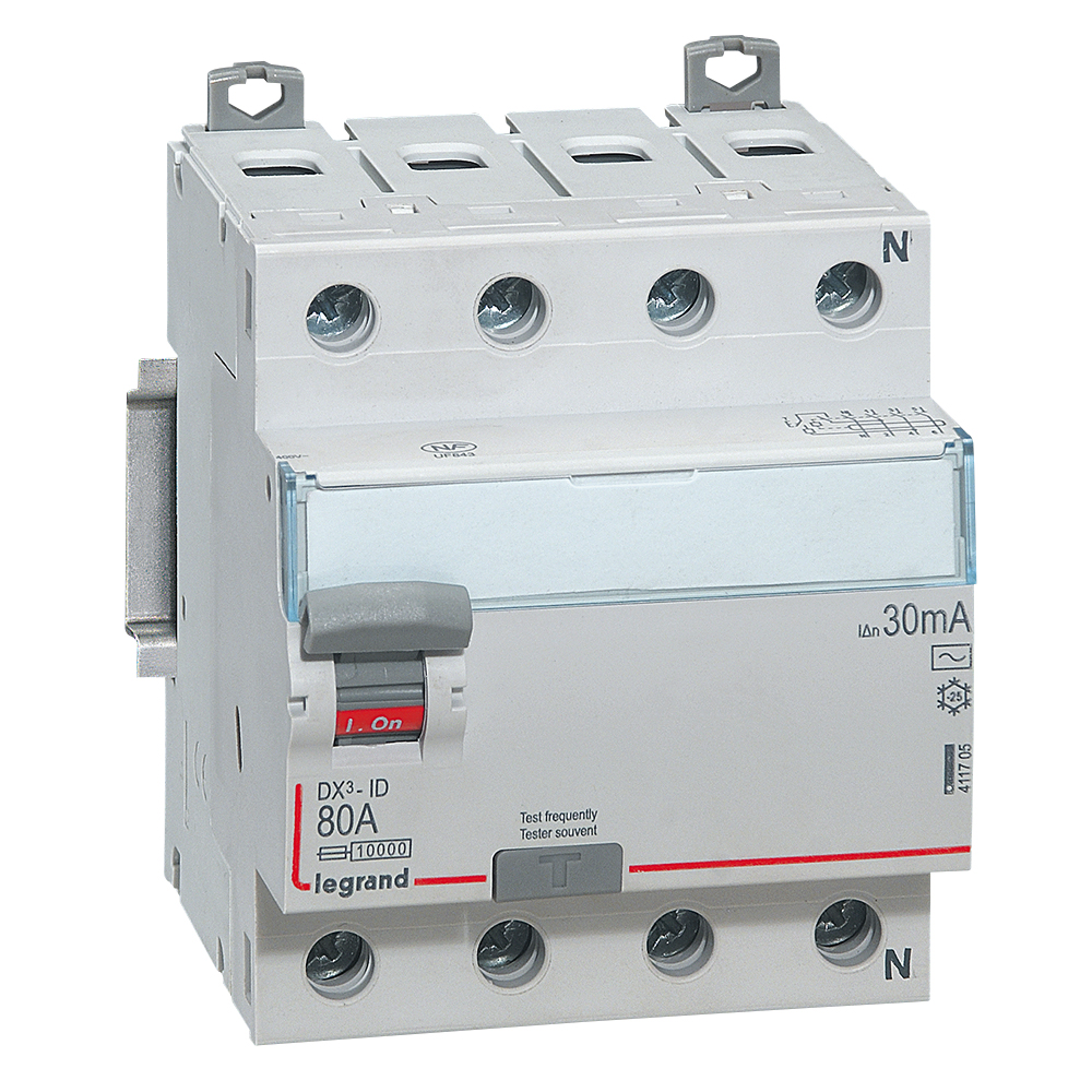 INTERRUPTOR DIFERENCIAL 4P 80A 30MA TIPO AC DX3-ID 411705
