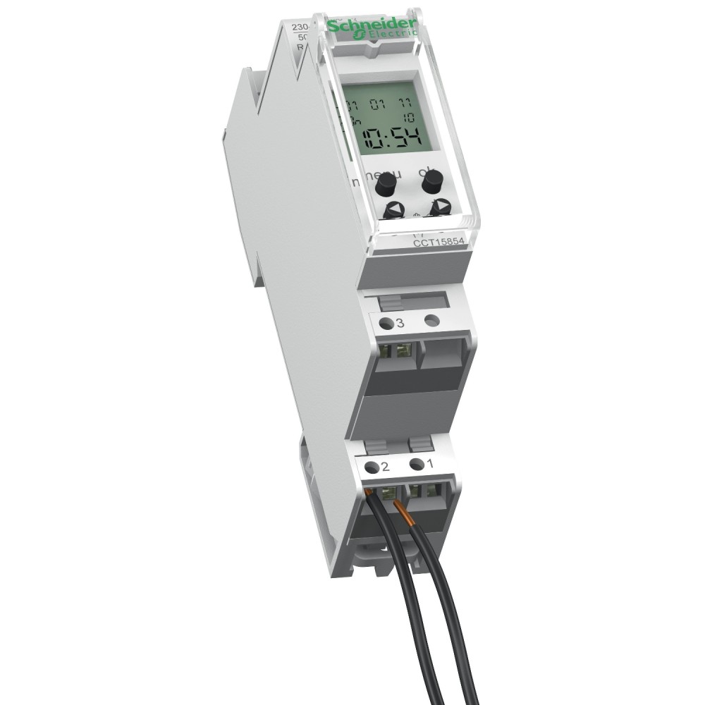 INTERRUPTOR HORARIO DIGITAL SEMANAL 230VAC 16A 1NA 1 MOD ACTI 9 IHP CCT15854