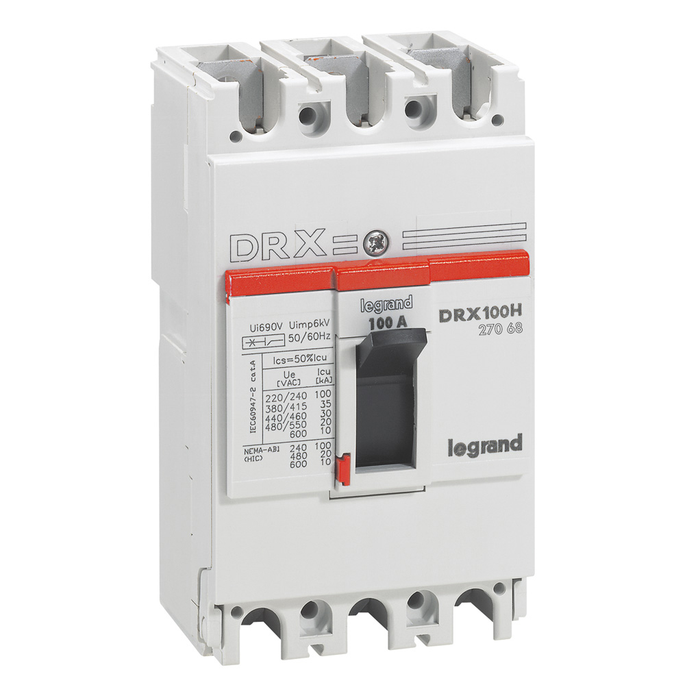 INTERRUPTOR AUT CAJA MOLD 3P FIJO 100A 36KA 415VAC DRX125 027068