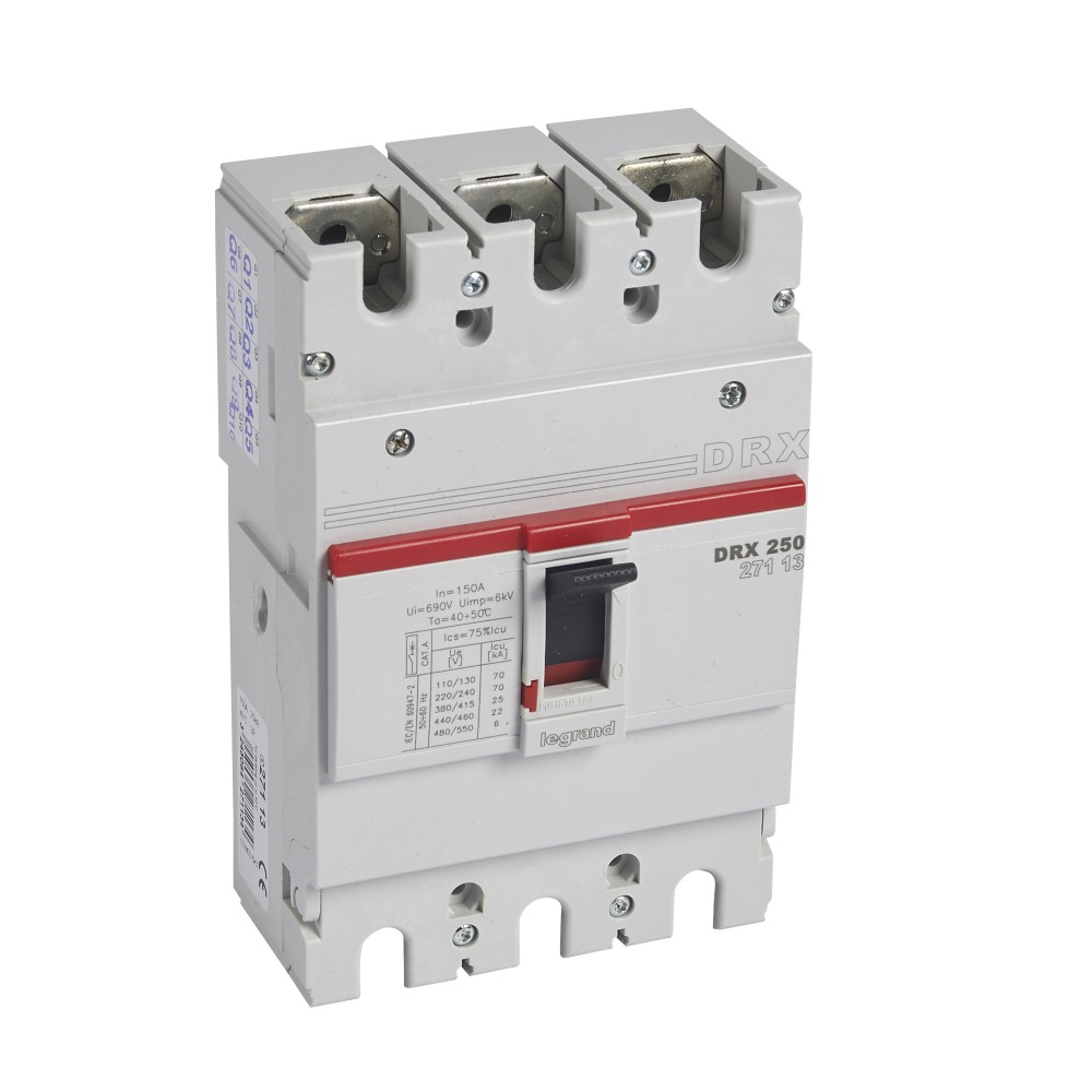 INTERRUPTOR AUT CAJA MOLD 3P FIJO 150A 25KA 415VAC DRX250 027113