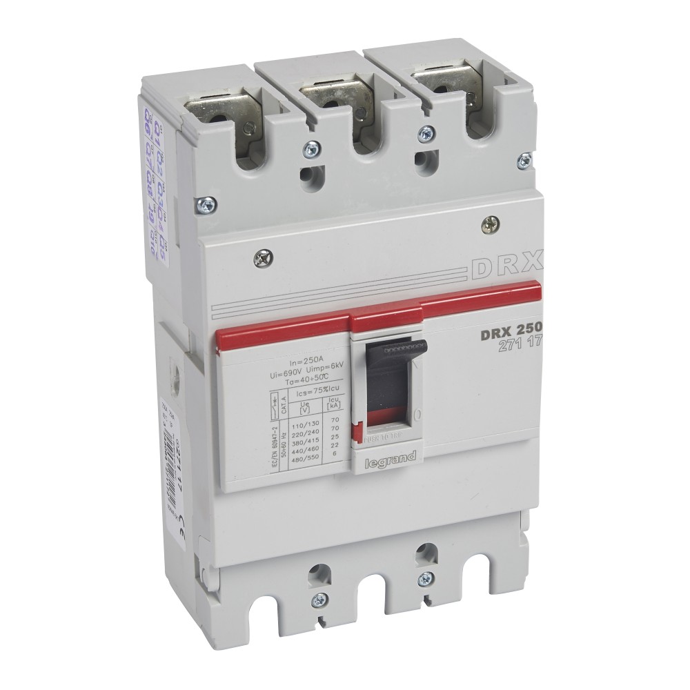 INTERRUPTOR AUT CAJA MOLD 3P FIJO 250A 25KA 415VAC DRX250 027117