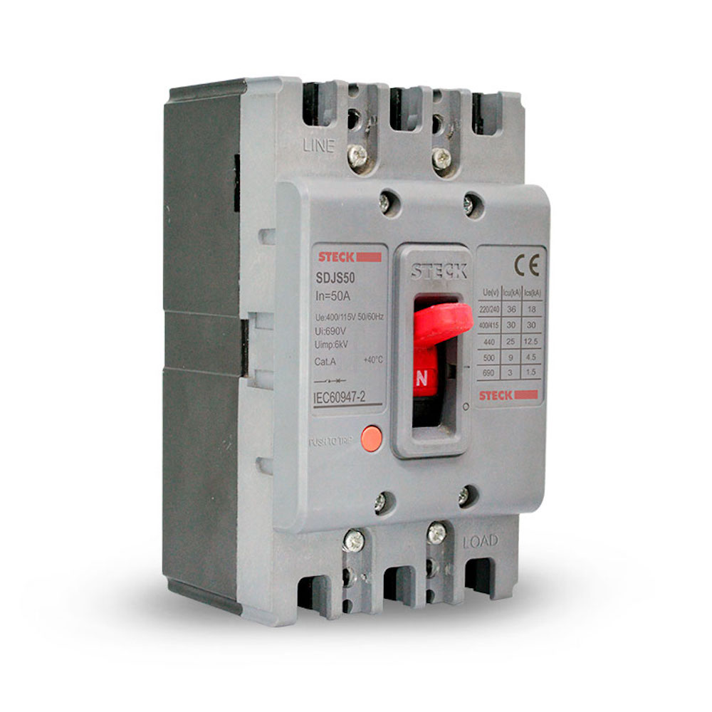 INTERRUPTOR AUT CAJA MOLD 3P FIJO 50A 36/30/25KA 220/400/440VAC SDJS50