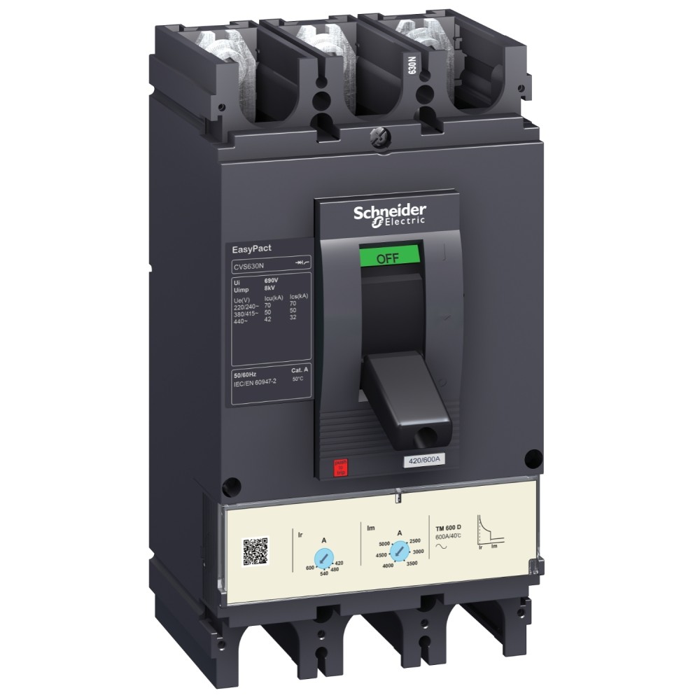 INTERRUPTOR AUT CAJA MOLD 3P REGUL 420-600A 50KA 380-415VAC LV563316