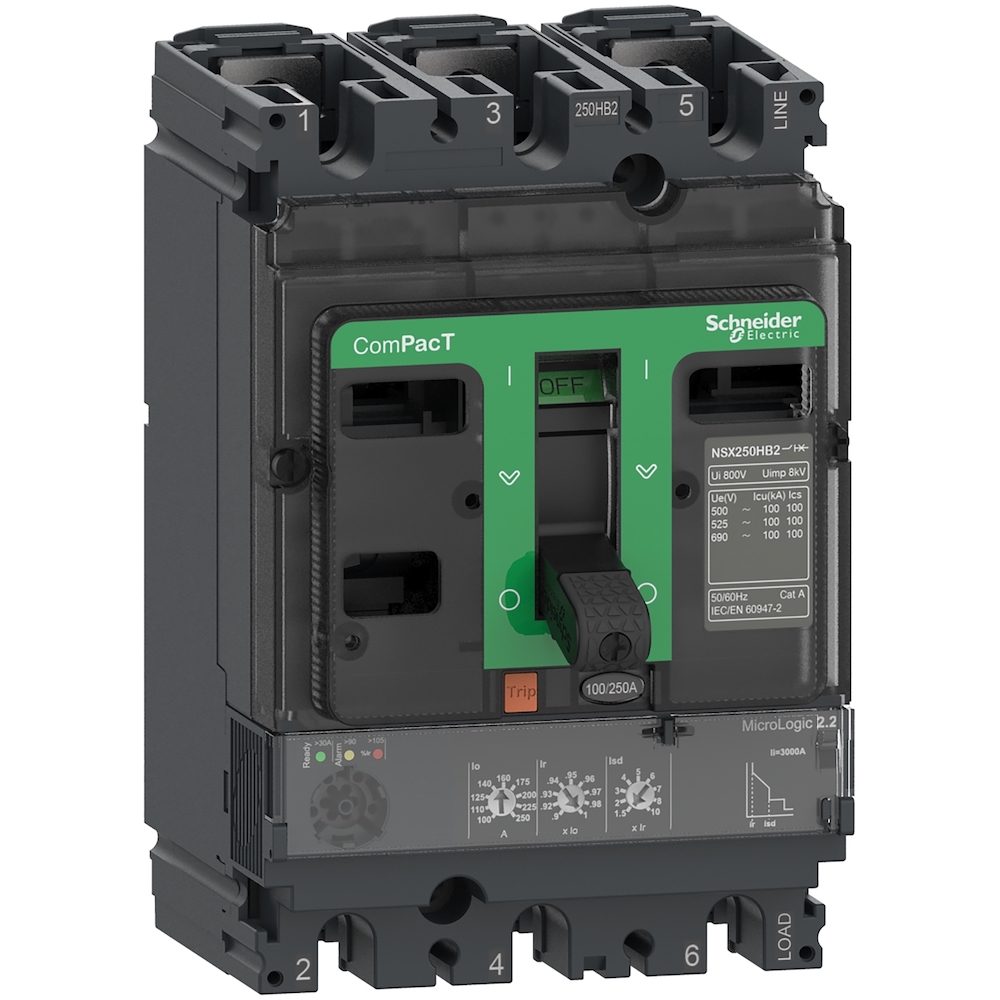 INTERRUPTOR AUT CAJA MOLD 3P REGUL 100-250A 36KA 400VAC MICROLOG 2.2 NSX250F C25F32D250 (REEMPLAZA-LV431770)