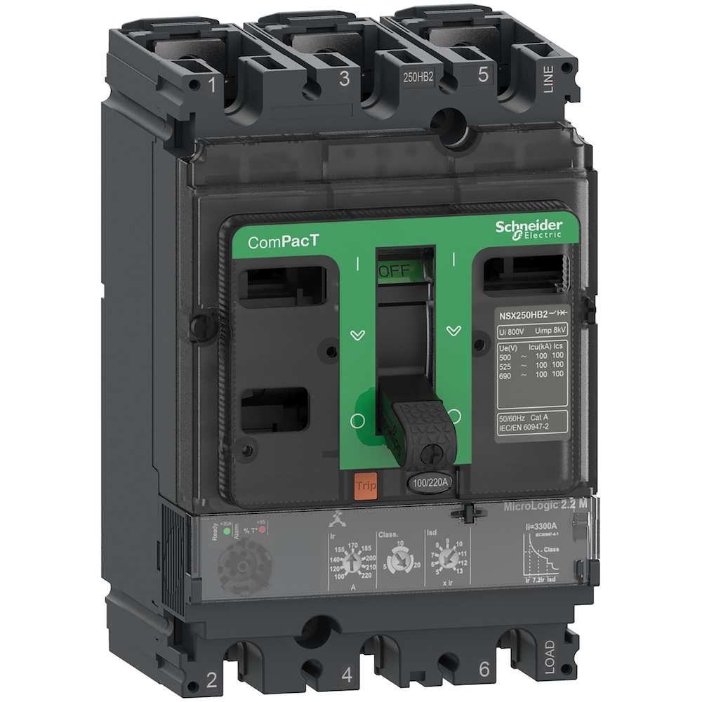 GUARDAMOTOR MAGNETO-TERMICO 3P 70-150A 380/415VAC 70KA NSX160H 2.2M C16H32M150 (REEMPLAZA LV430991)