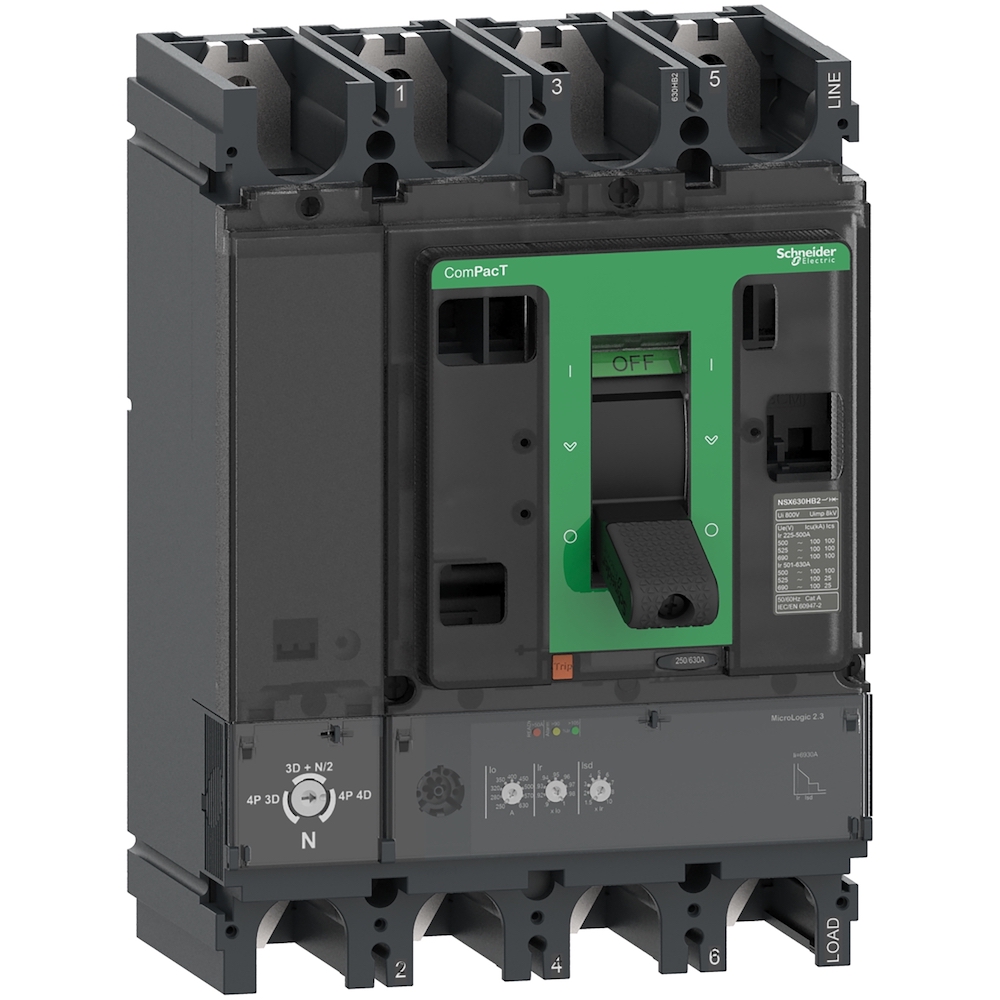 INTERRUPTOR AUT CAJA MOLD 4P REGUL 400A 50KA 415VAC MICROLOG 2.3 NSX400N C40N42D400 (REEMPLAZA-LV432694)