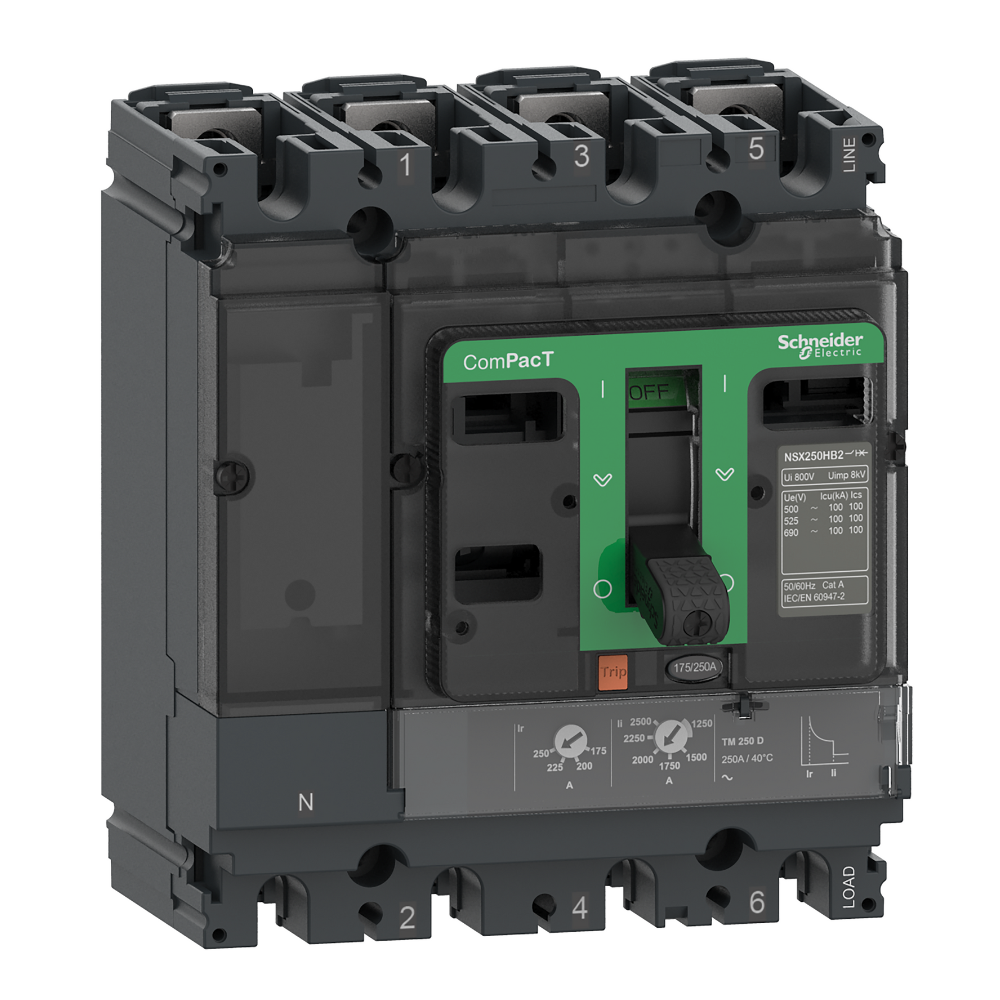 INTERRUPTOR AUT CAJA MOLD 4P REGUL 70-100A 100KA 415VAC NSX100F C10F4TM100 (REEMPLAZA LV429650)