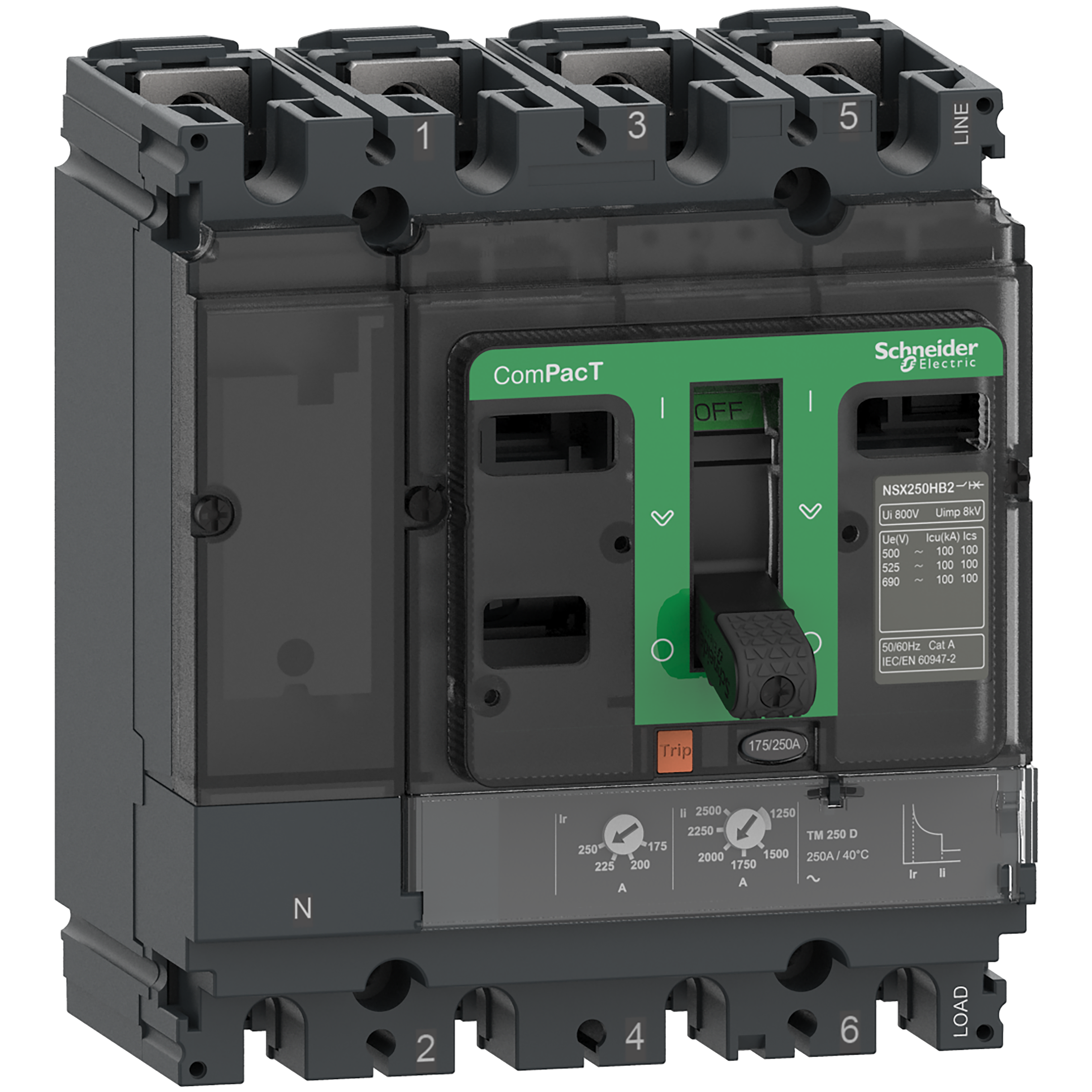INTERRUPTOR AUT CAJA MOLD 4P REGUL 28-40A 36KA 415VAC NSX100F C10F4TM040 (REEMPLAZA LV429654)