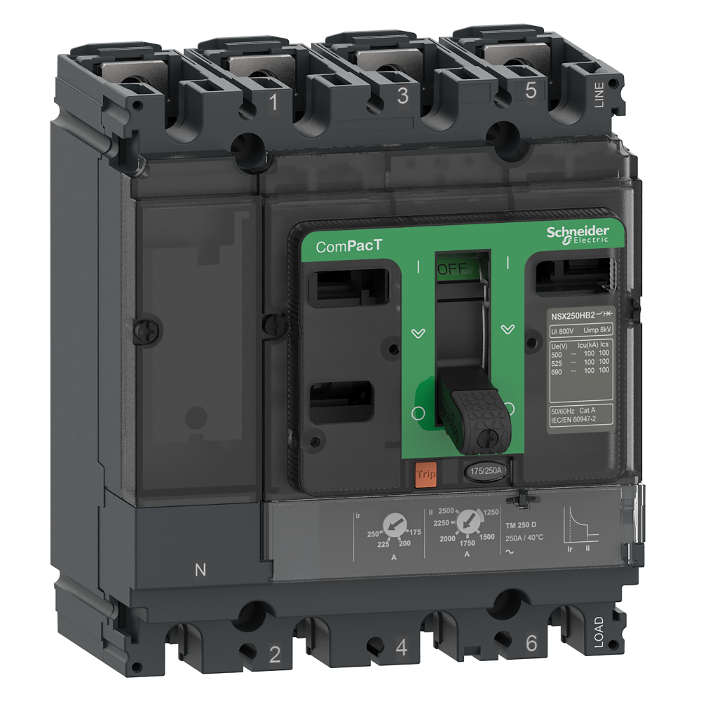 INTERRUPTOR AUT CAJA MOLD 4P REGUL 112-160A 36KA 415VAC NSX160F C16F6TM160 (REEMPLAZA LV430640)