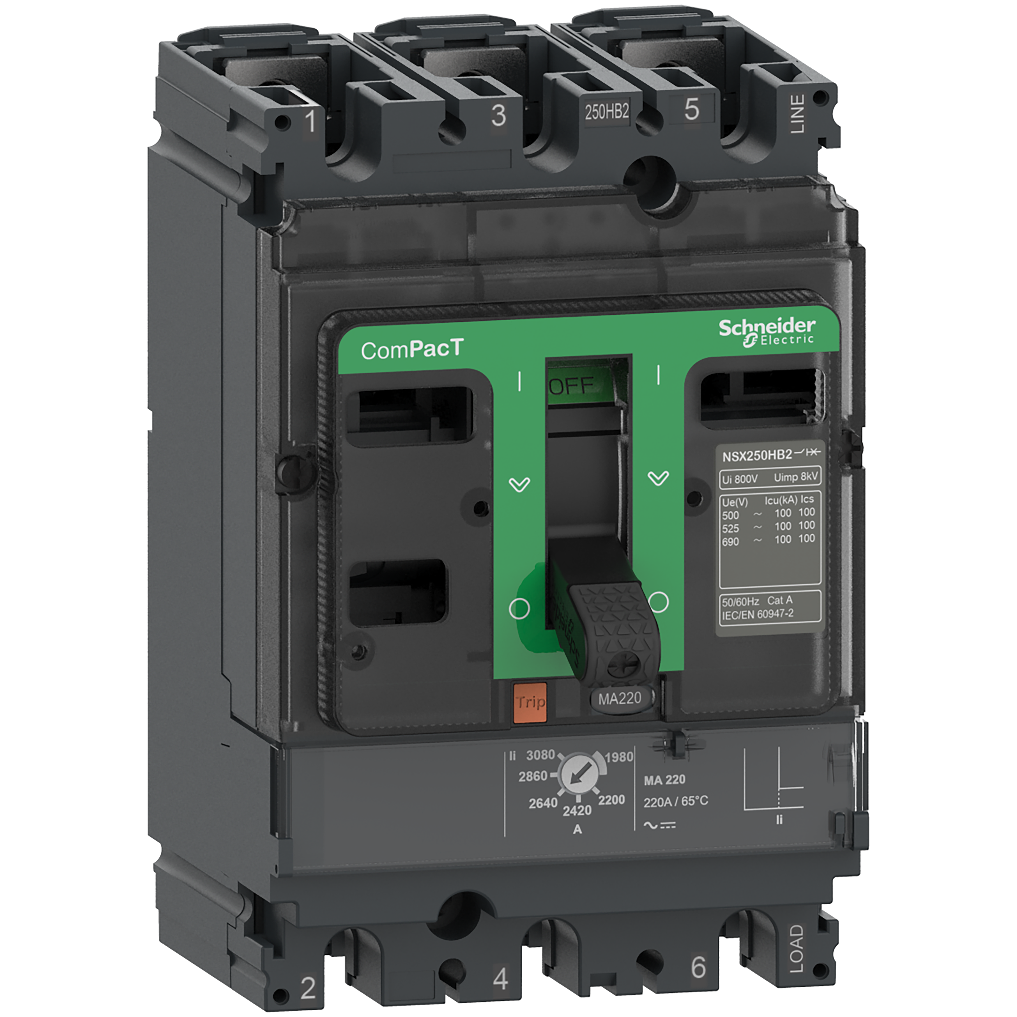 INTERRUPTOR AUTOMÁTICO NSX160F 36KA AC 3P3R 150A MA C16F3MA150