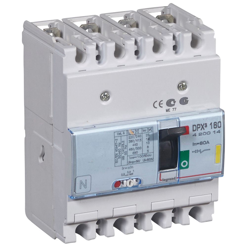 INTERRUPTOR AUT CAJA MOLD 4P REGUL 64-80A 16KA 400VAC DPX3 160 420014