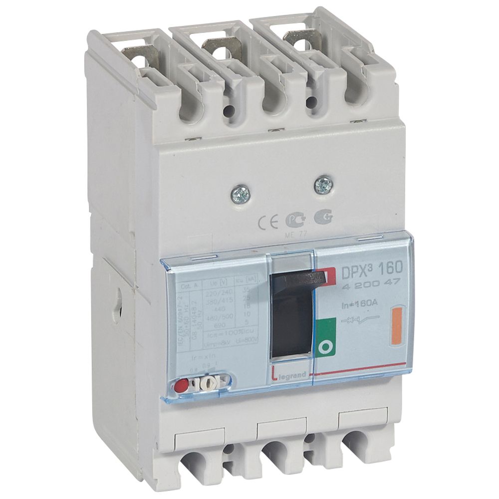 INTERRUPTOR AUT CAJA MOLD 3P REGUL 128-160A 25KA 400VAC DPX3 160 420047