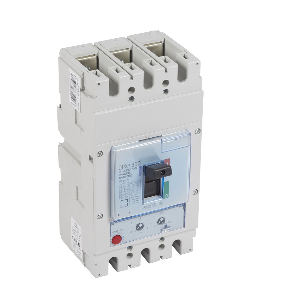 INTERRUPTOR TERMOMAGNETICO DPX3 630 de 3P REGULABLE DE 320A a 400A, 50kA/415 Vac. COD. 422016