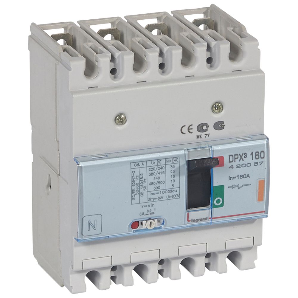 INTERRUPTOR AUT CAJA MOLD 4P REGUL 128-160A 25KA 400VAC DPX3 160 420057