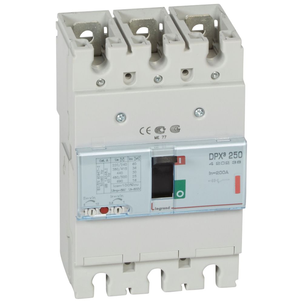 INTERRUPTOR AUT CAJA MOLD 3P REGUL 160-200A 36KA 400VAC DPX3 250 420238