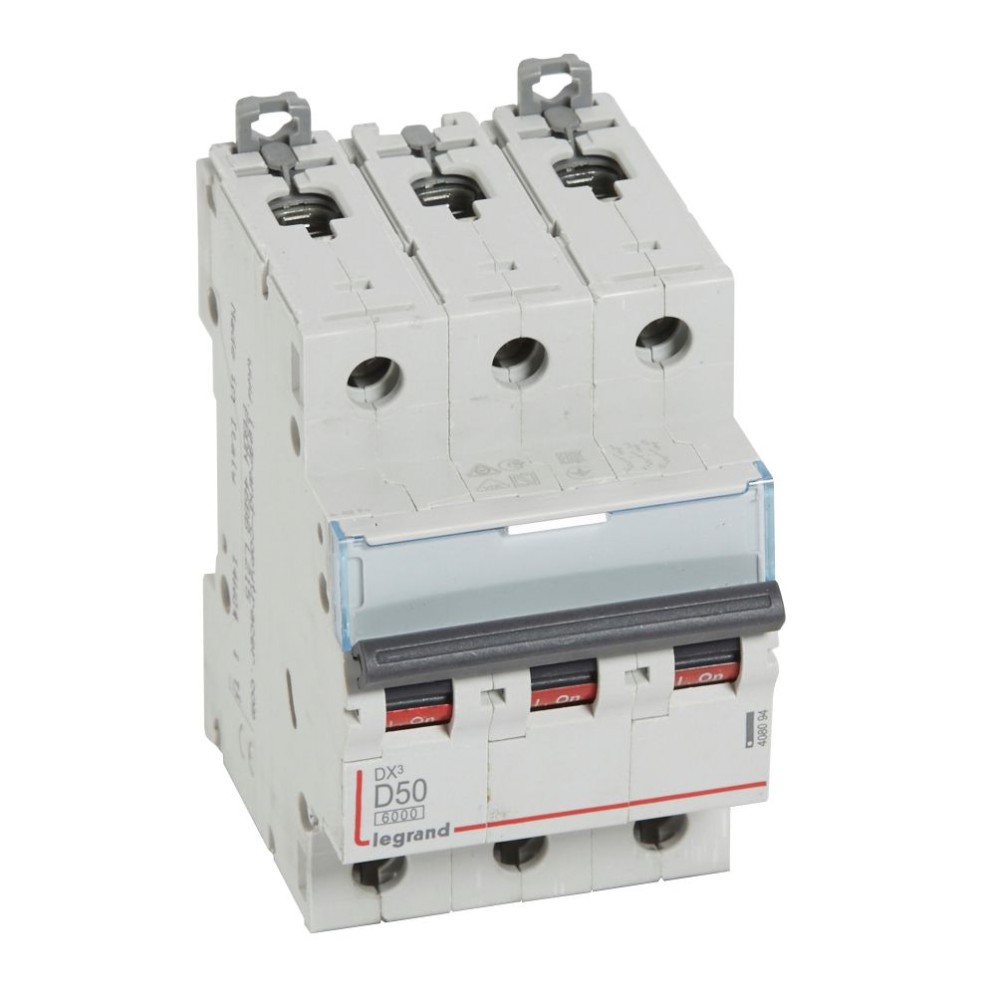 INT.TERMOMAGNETICO PARA RIEL DIN DX3-6000 D50 3x50A 408094
