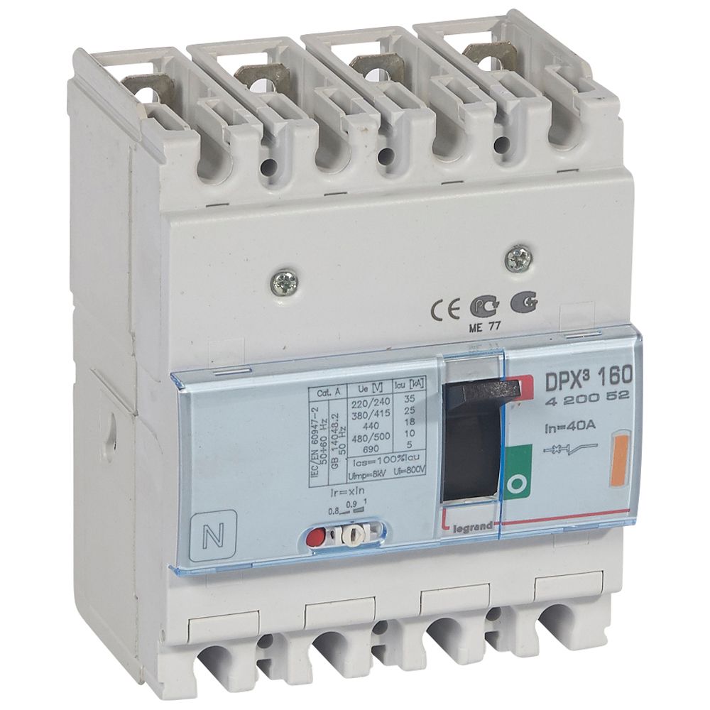 INTERRUPTOR AUT CAJA MOLD 4P 400VAC 40A 25 KA DPX3160 420052
