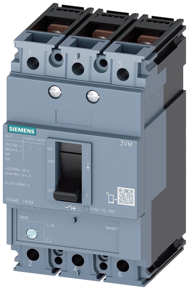 INTERRUPTOR AUT CAJA MOLD 3P REGUL 88-125A 36KA 415VAC SENTRON 3VM11124EE320AA0