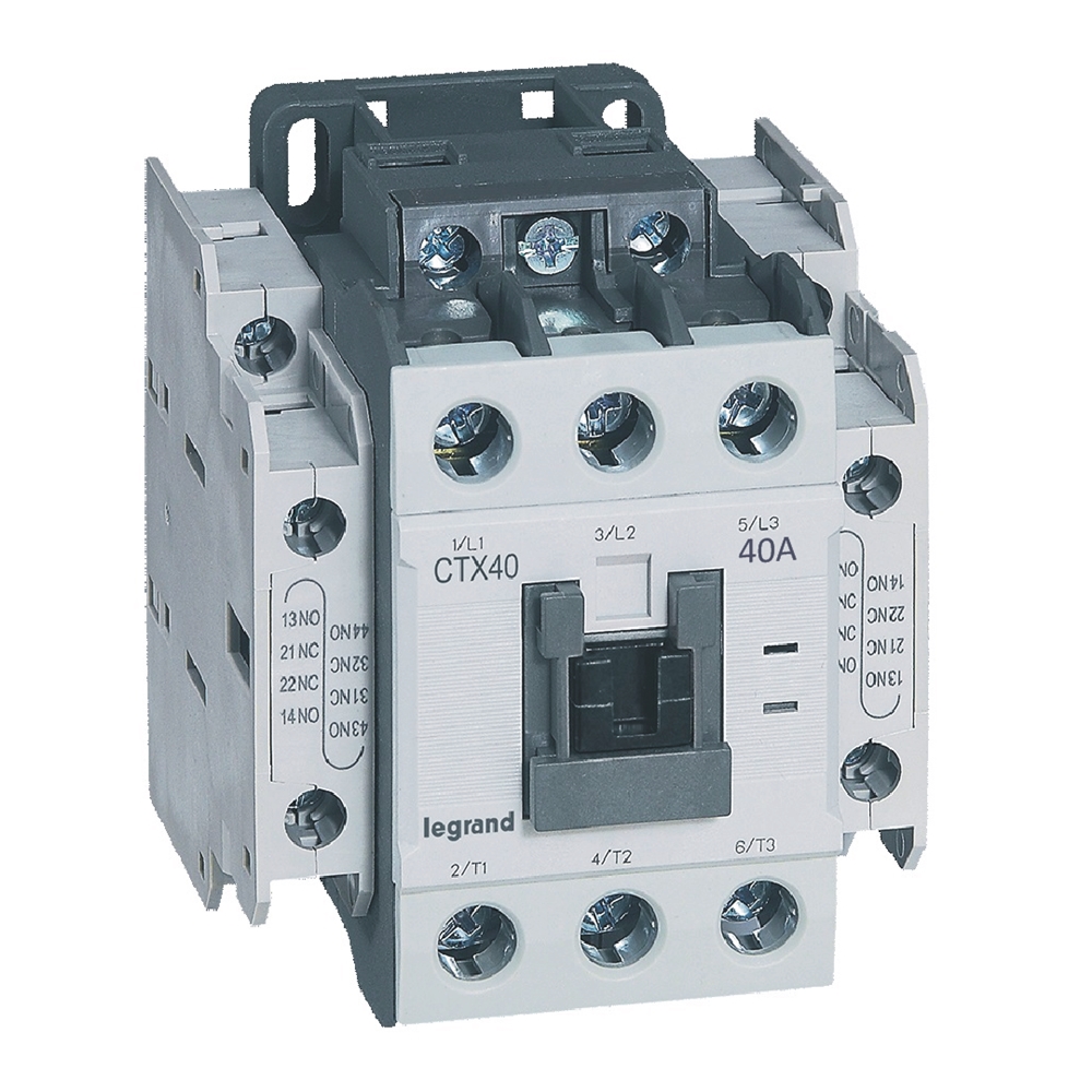 CONTACTOR TRIPOLAR CTX3 DE 40A EQUIPADO CON 2NO+2NC Y BOBINA DE 230V AC - 416136