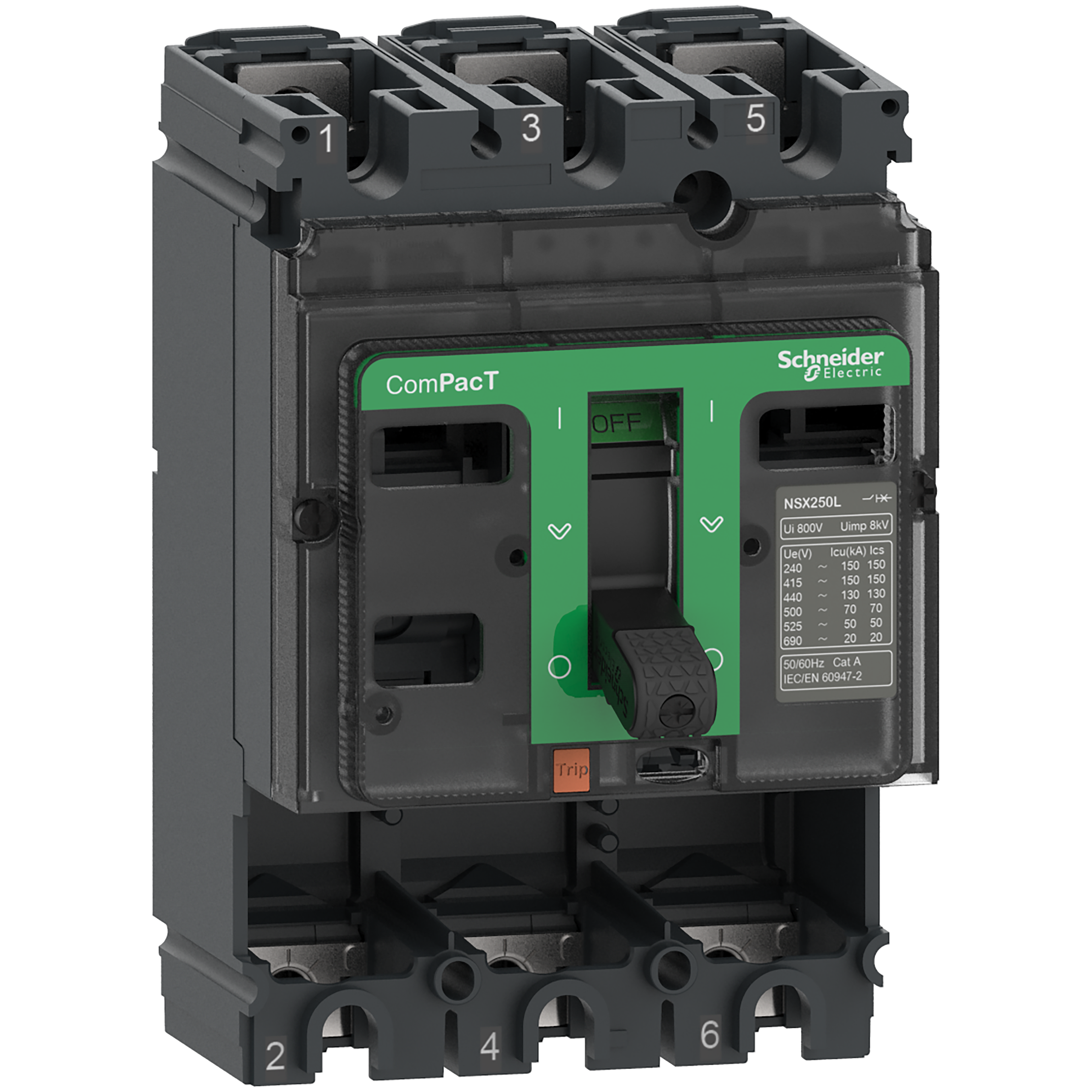 UNIDAD CORTE SIN UNIDAD DE CONTROL P/INT CAJA MOLD 3P 36KA 160A NSX160F C16F3 (REEMPLAZA LV430403)