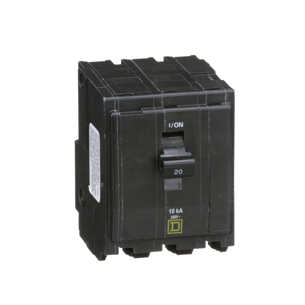 INT. TERMOMAGNETICO ENCHUFABLE DE 3 X 20 AMP. QO320 SQUARE'D