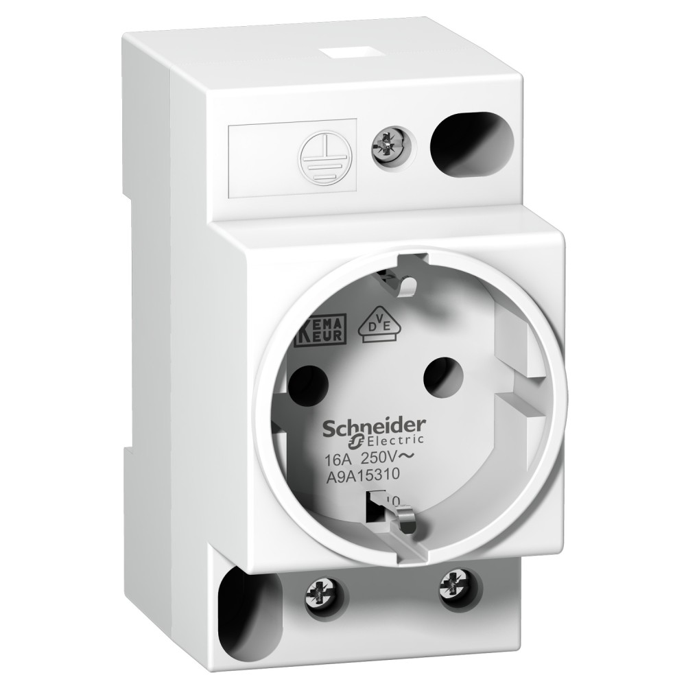 TOMACORRIENTE RIEL BLANCO 2P+T 250VAC 16A A9A15310