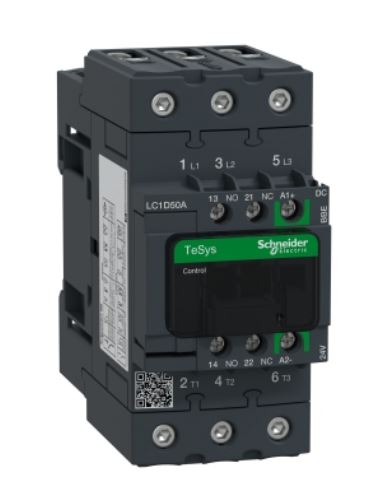 CONTACTOR POTENCIA MAGNETICO 3P 50A AC3 24VDC 1NA+1NC TESYS LC1D50ABBE
