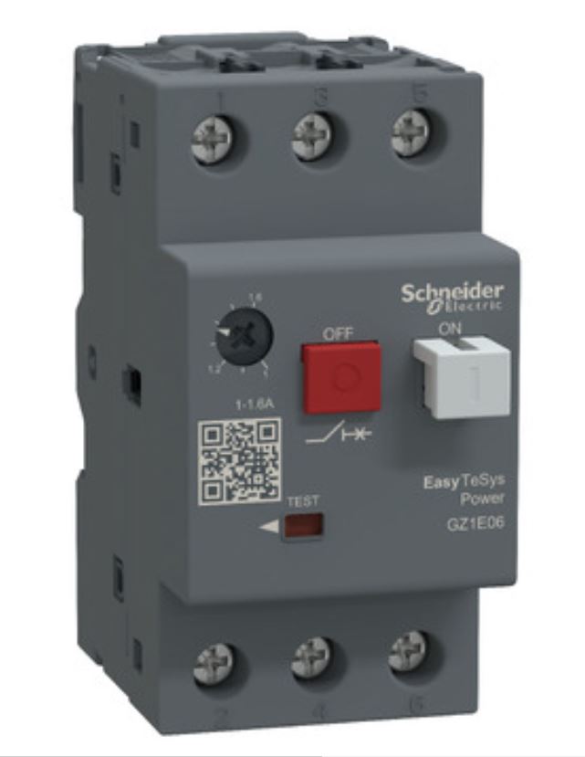 GUARDAMOTOR MAGNETO-TERMICO 3P 1-1.6A 400/415VAC 100KA EASYPACT TVS GZ1E06