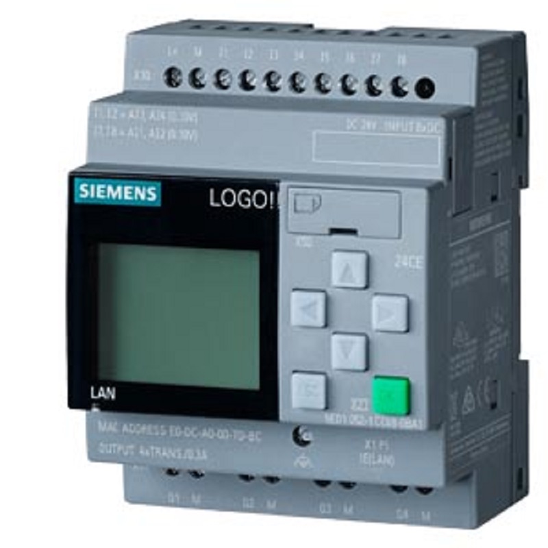 MODULO PLC LOGO! 24CE 8DI (4 AI ) Y 4DO TRANSISTOR 24VDC C/DISPLAY 6ED10521CC080BA2