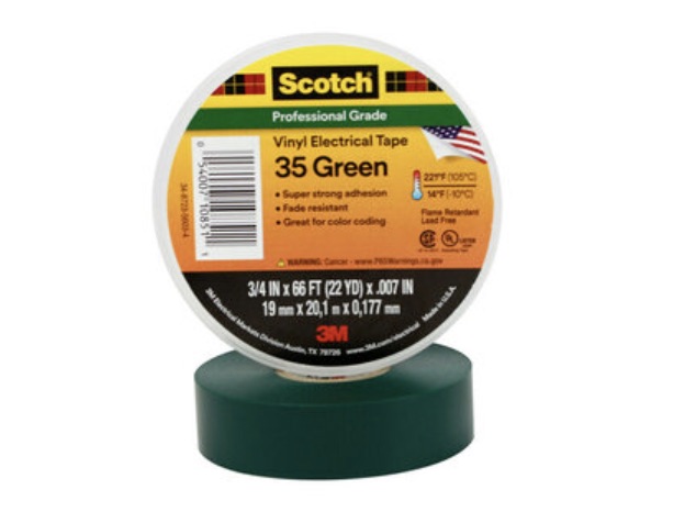 CINTA AISL. SCOTCH 35 VINILO 3/4"X 20MTS VERDE