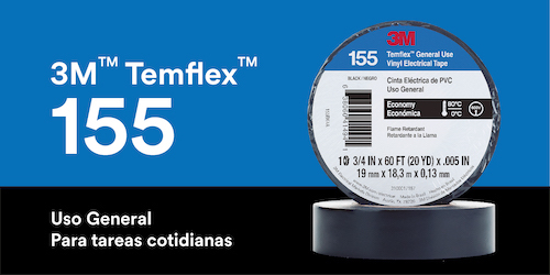 CINTA AISL. TEMFLEX 155 VINILO 3/4"X 18MTS NEGRO